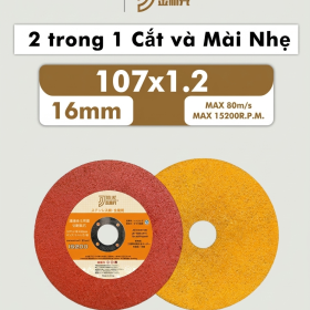 Đá cắt Jinlike 107mm, 125mm, 150mm, 180mm màu Đỏ - Vàng 2 mặt